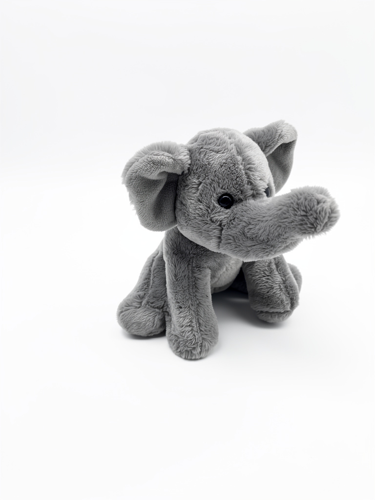 Elefante pequeño gris de peluche