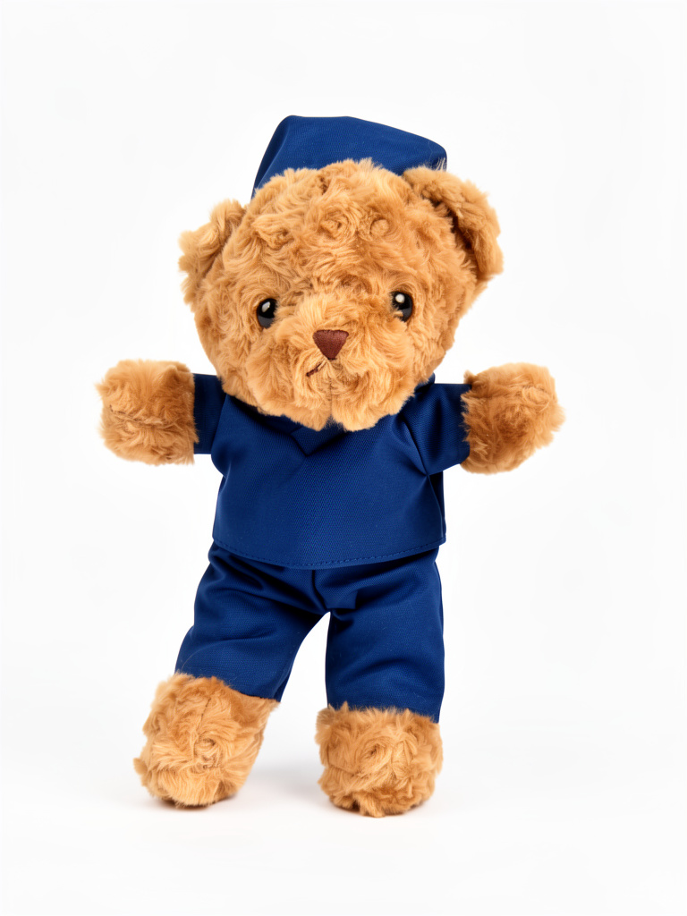 Oso de peluche azul marino