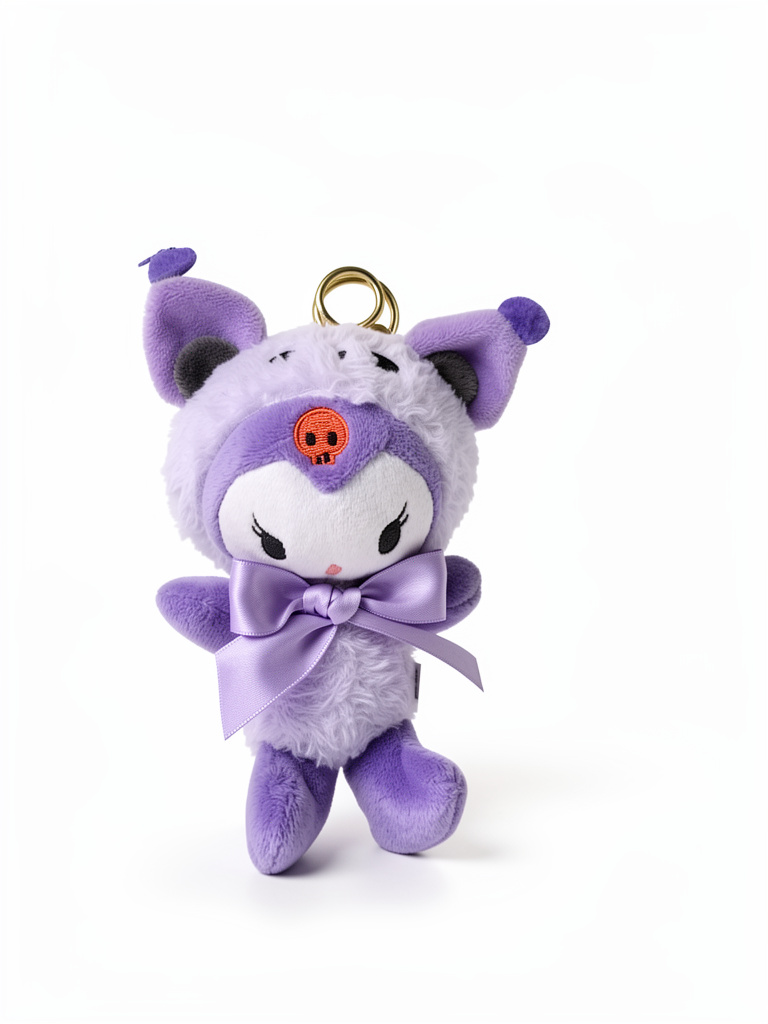 Llavero morado con moño