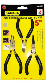 JUEGO DE  3 PCS  MINI ALICATES DE 5" KAMASA  KM-1021