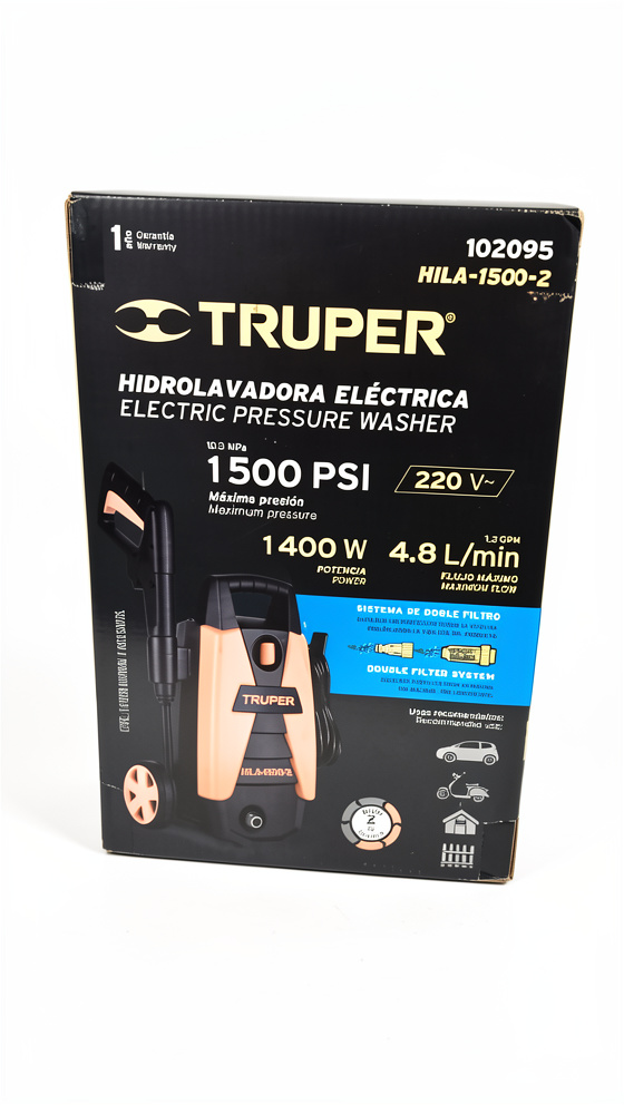 HIDROLAVADORA ELECTRICA 1500 PSI 1400W 220V TRUPPER 102095