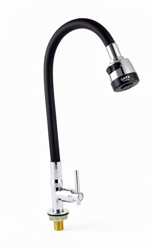 GRIFO CISNE FLEXIBLE NEGRO ALFA PARA MUEBLE