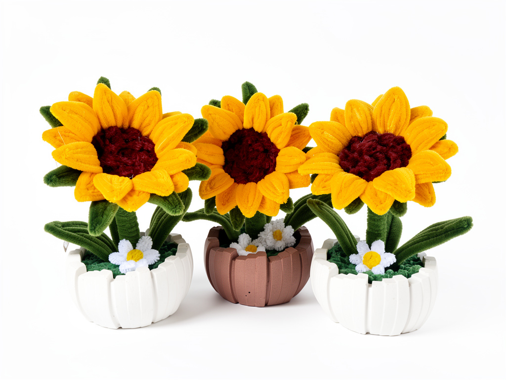 Girasoles decorativos con maceta