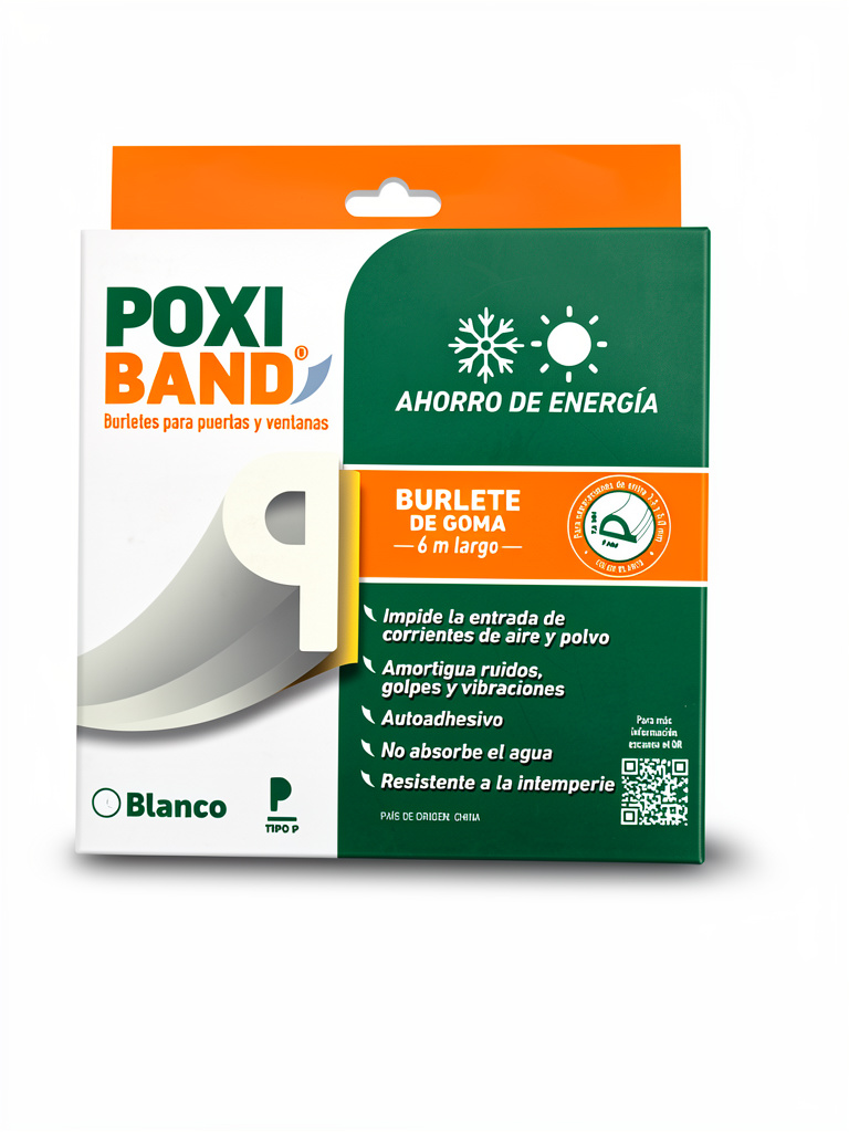 POXIBAND burlete de goma tipo P 6m largo