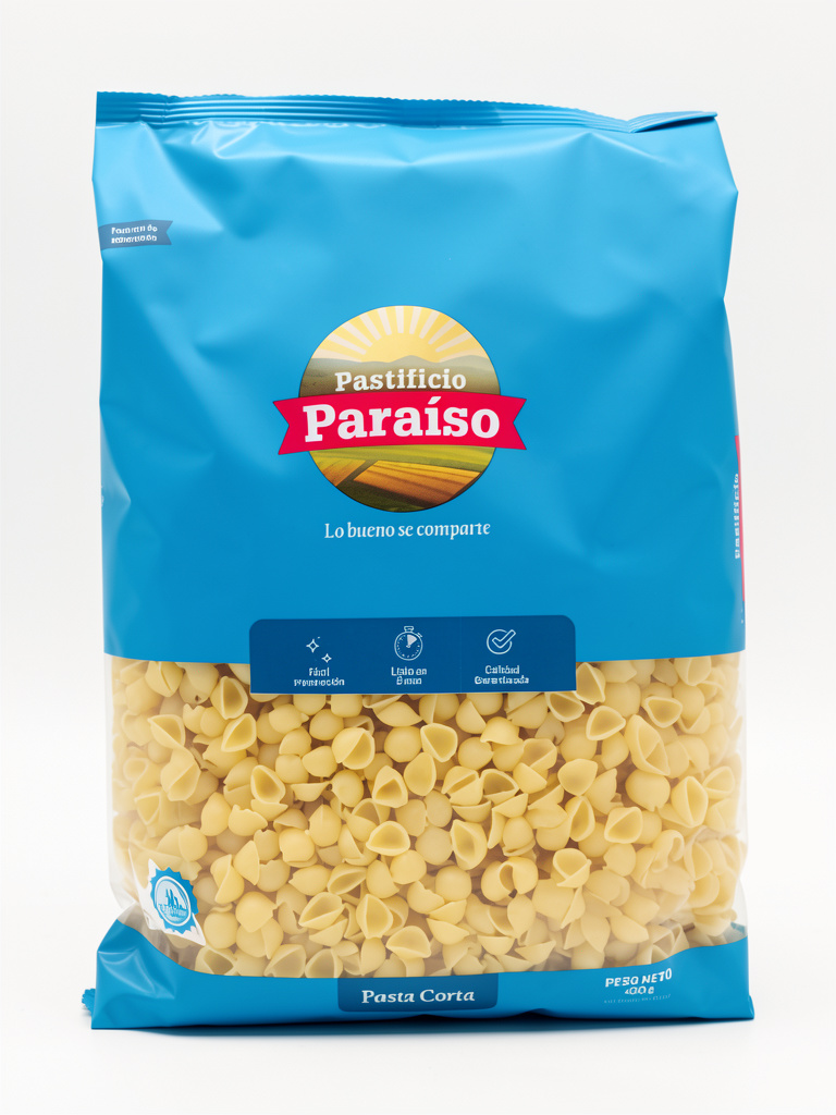 Fideo concha liso paraíso 400