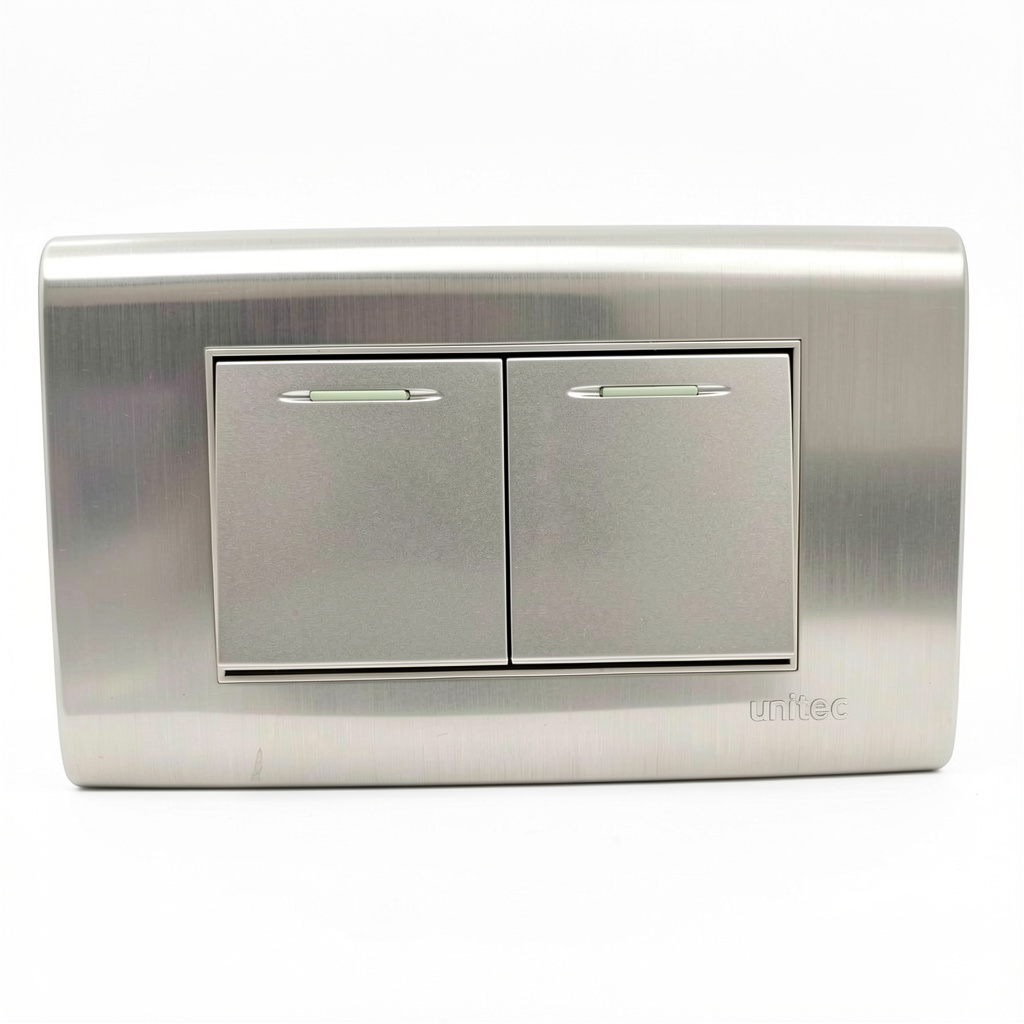 Apagador Doble Acero Inoxidable Unitec