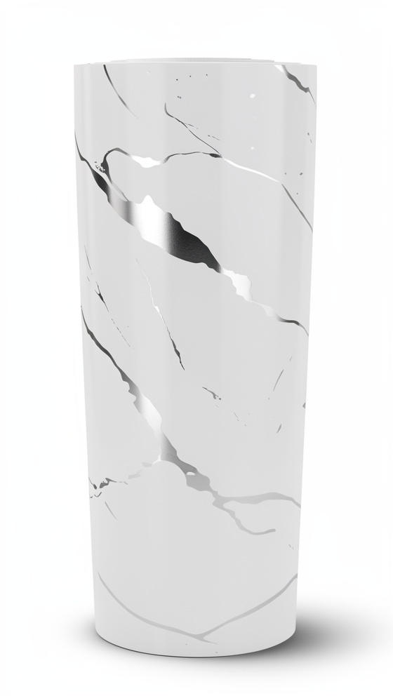 ROLLO ADHESIVO BLANCO CON PLATEADO