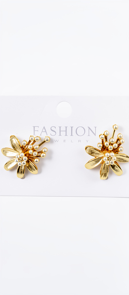 Fashion aros flor dorados
