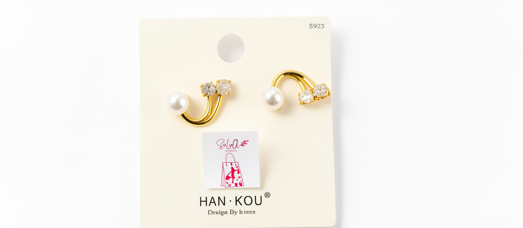 HAN KOU aretes doradas perla