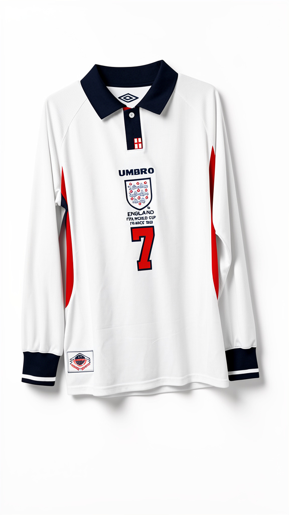 Camiseta Retro Inglaterra Manga larga - Mundial 1998