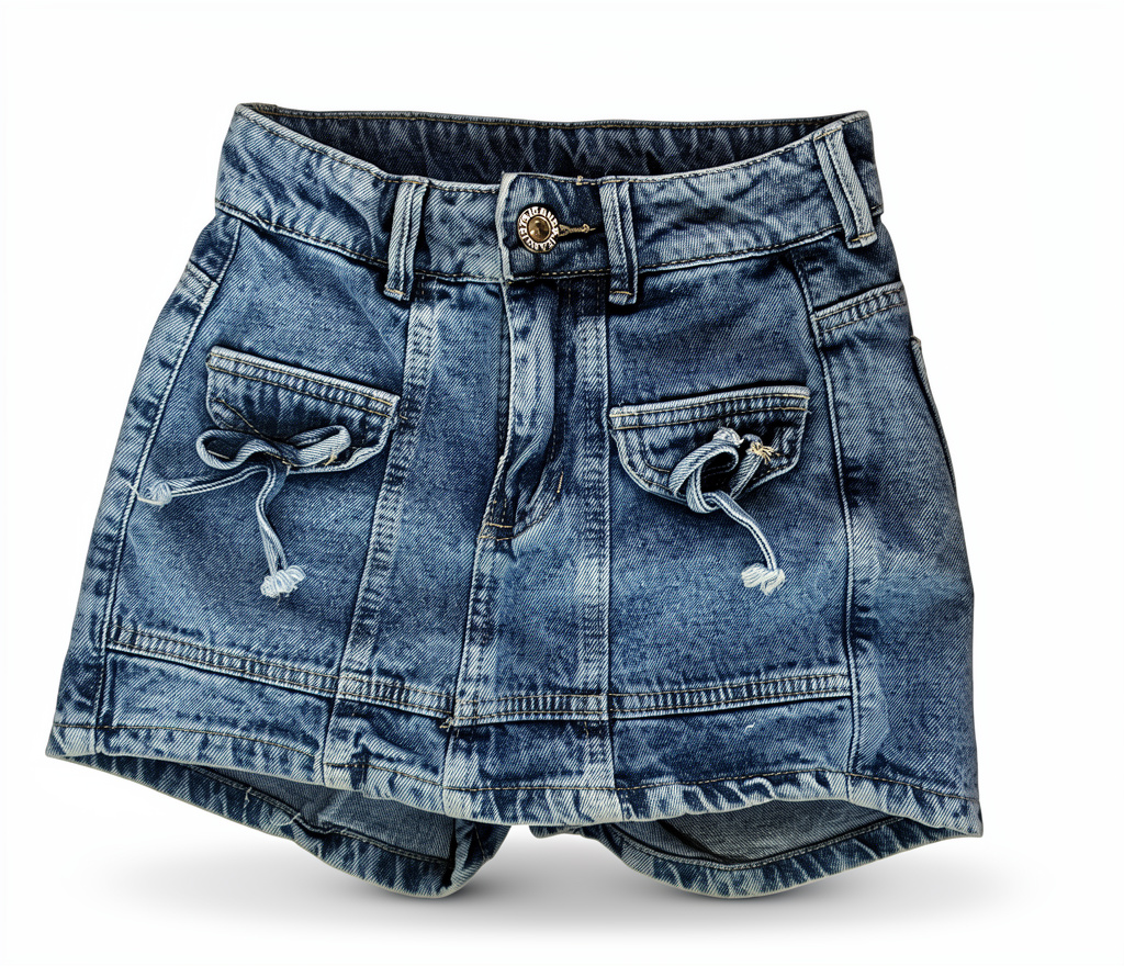 Falda short corbata
