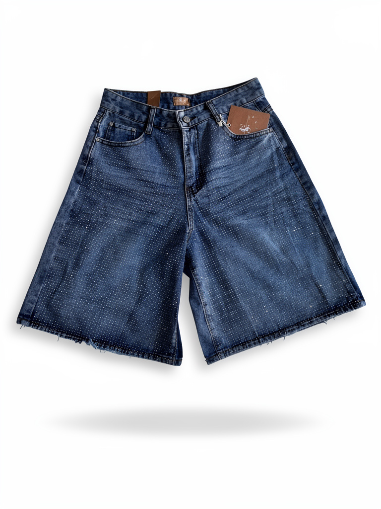 Bermuda bota ancha brillos