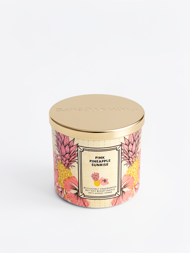 BATH AND BODY PINK PINEAPPLE SUNRISE CANDLE