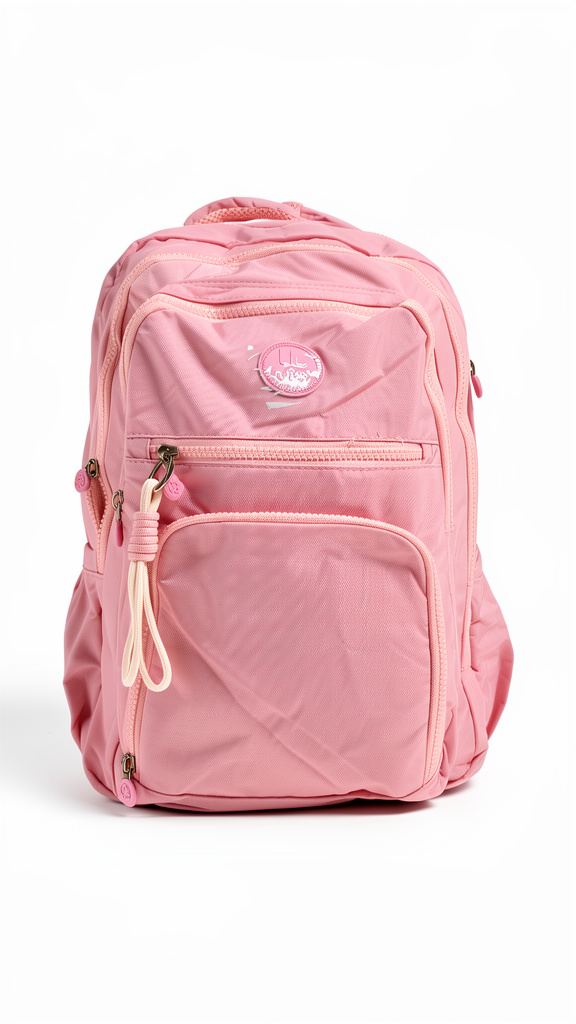 Mochila juvenil Lluvia color rosa pastel tipo Kippling