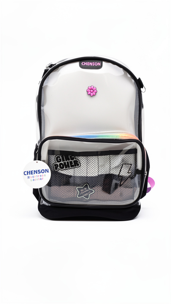 Mochila negra transparente Happy Girl