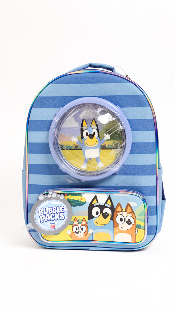 Mochila Primaria de Bluey azul burbuja