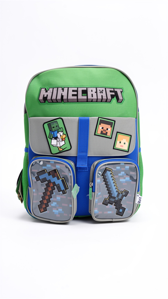 Mochila primaria Minecraft verde