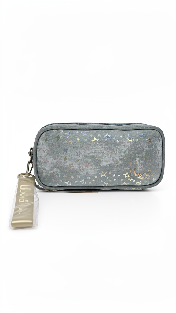 Lapicera Lluvia azul con estrellas plateadas
