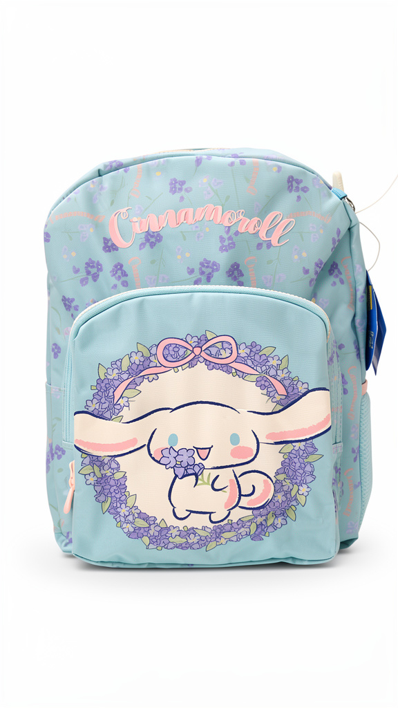 Mochila Primaria de Cinnamoroll azul pastel con rosa