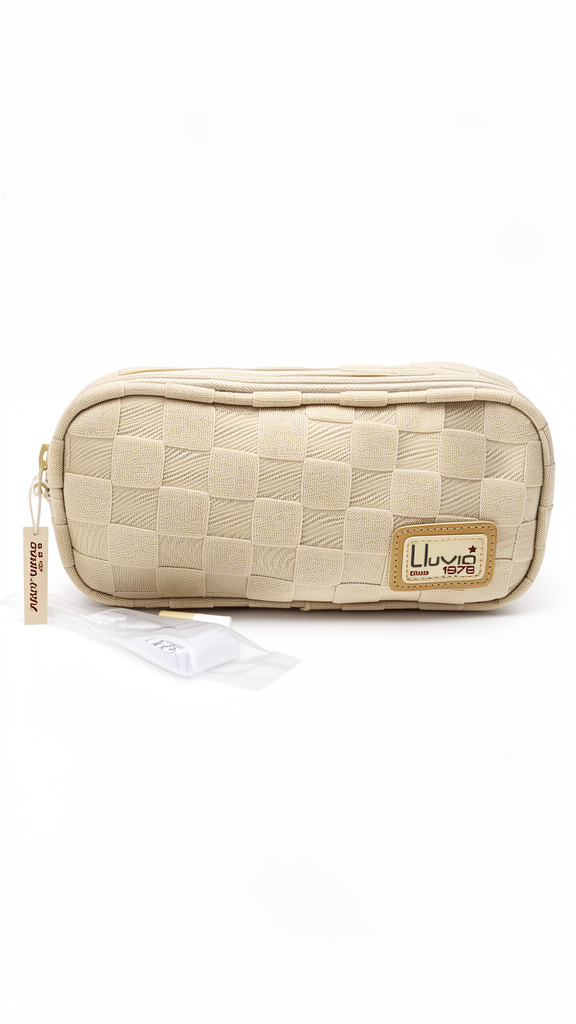 Lapicera Lluvia color beige con cuadros
