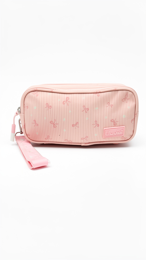 Lapicera de moños Rosa 3 cierres
