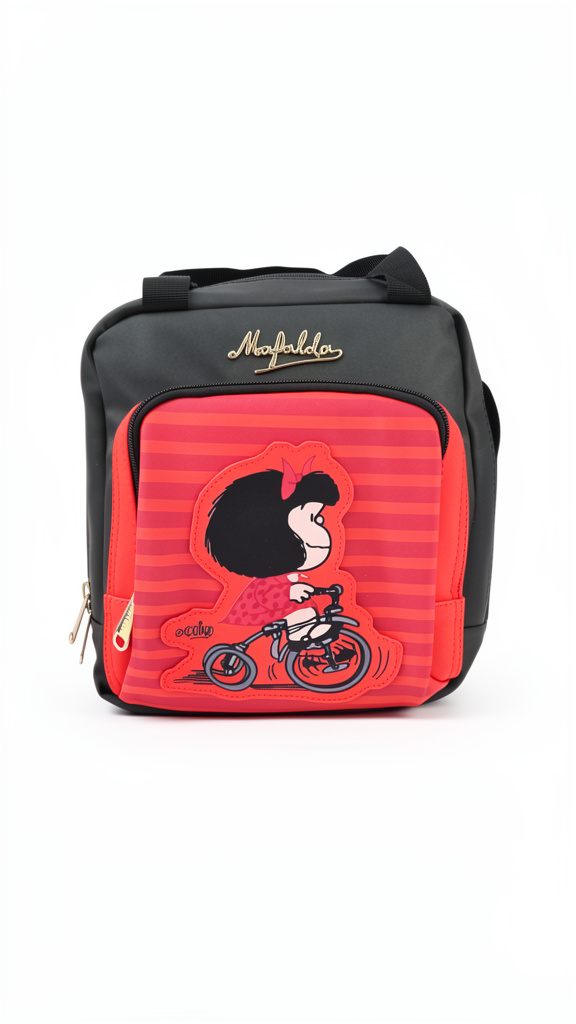 Lonchera de Mafalda azul con rojo