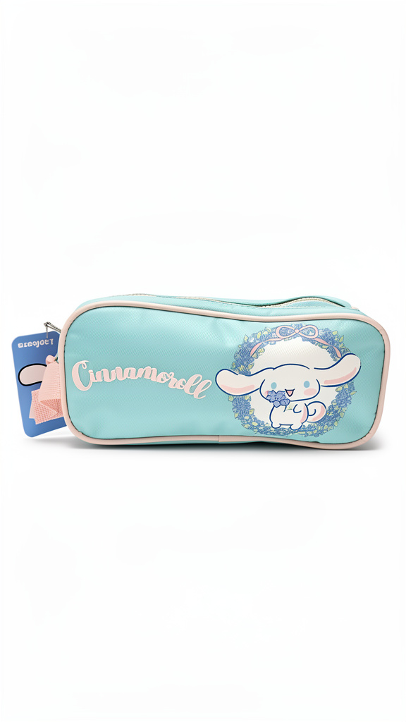 Lapicera de Cinnamoroll color azul pastel 2 cierres
