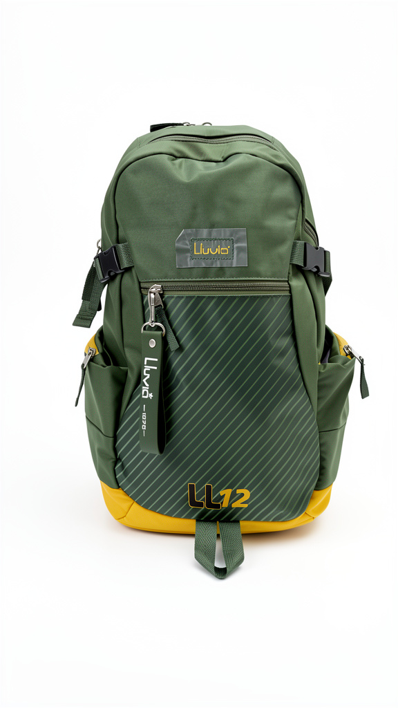 Mochila juvenil formula 1 verde con amarillo