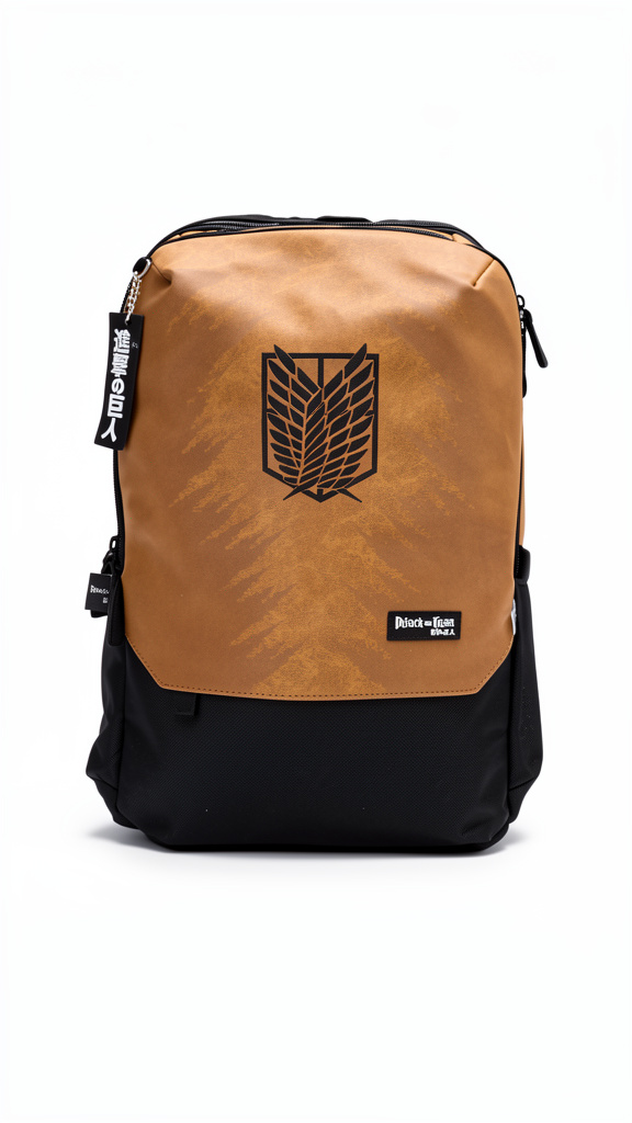 Mochila juvenil Attack on Titan café con negro