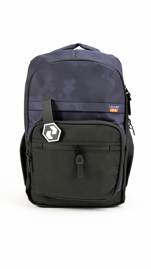Mochila juvenil negra camuflajeada