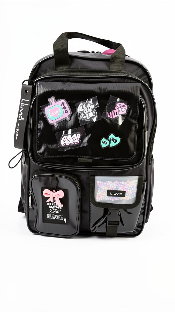 Mochila juvenil lluvia negra