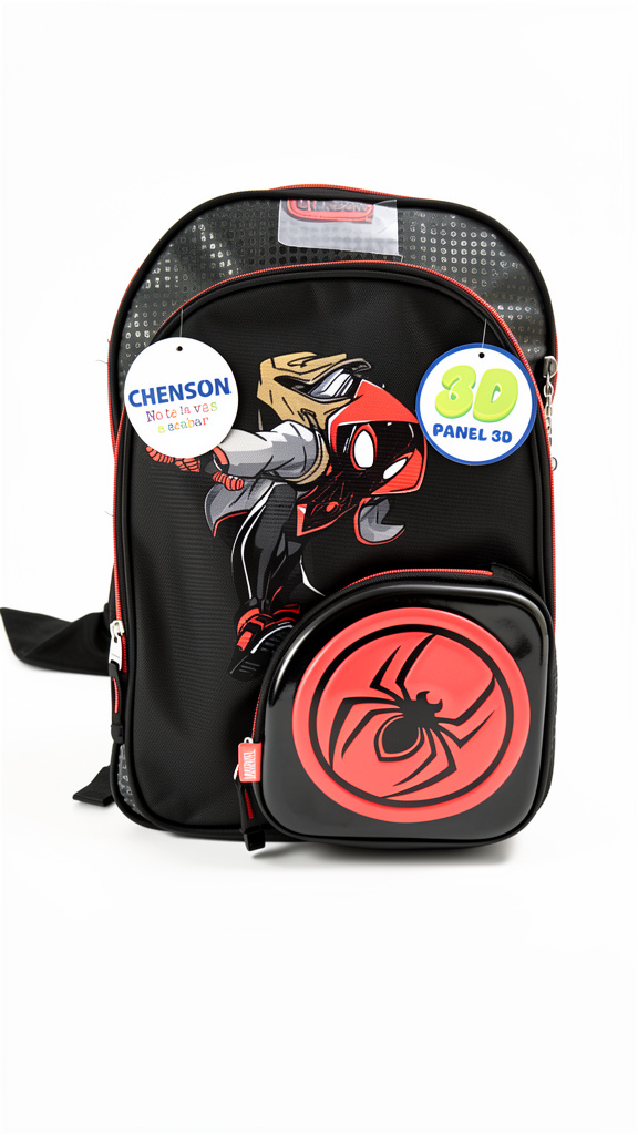 Mochila primaria chenson spiderman negra con rojo