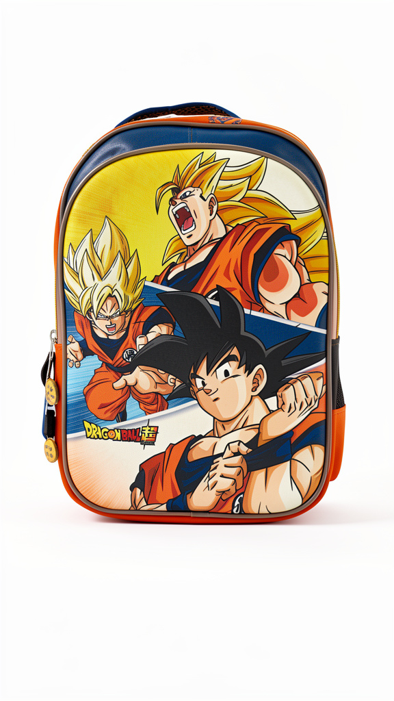 Mochila primaria Dragon Ball color naranja con azul