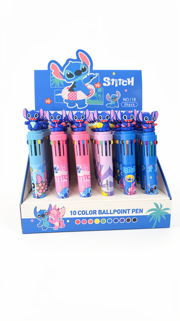 Plumas de 10 colores Stich (Men: $20 May: $15 Caj: $12)