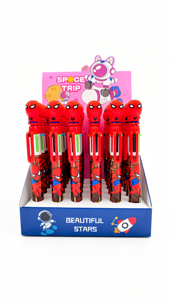 Pluma de spiderman de 6 colores (Men: $16 May: $14 Caj: $13)