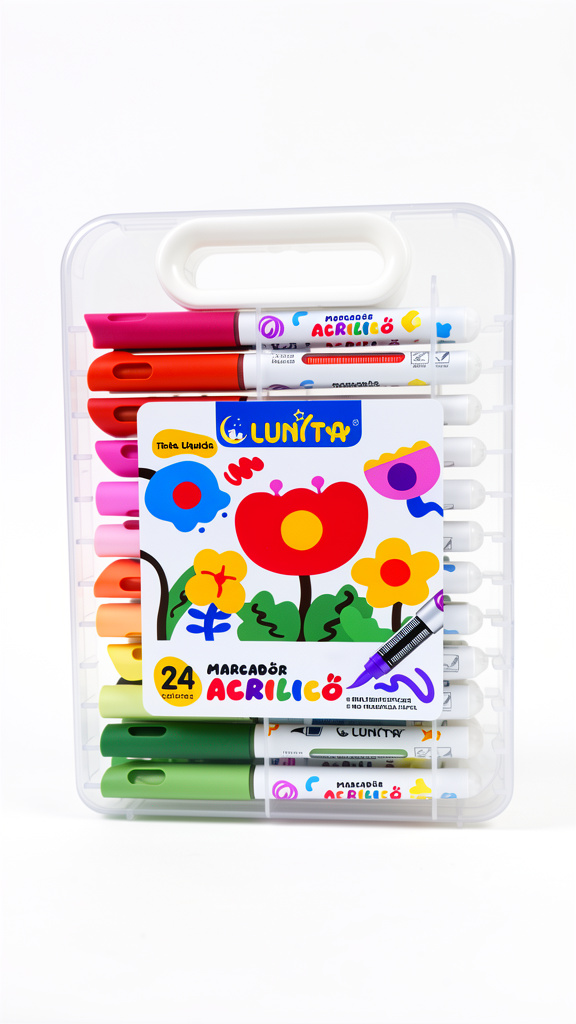 Plumones en acrilico Profesioneales Lunita 24 colores (Men: $165 May: $155 Caj: $145)