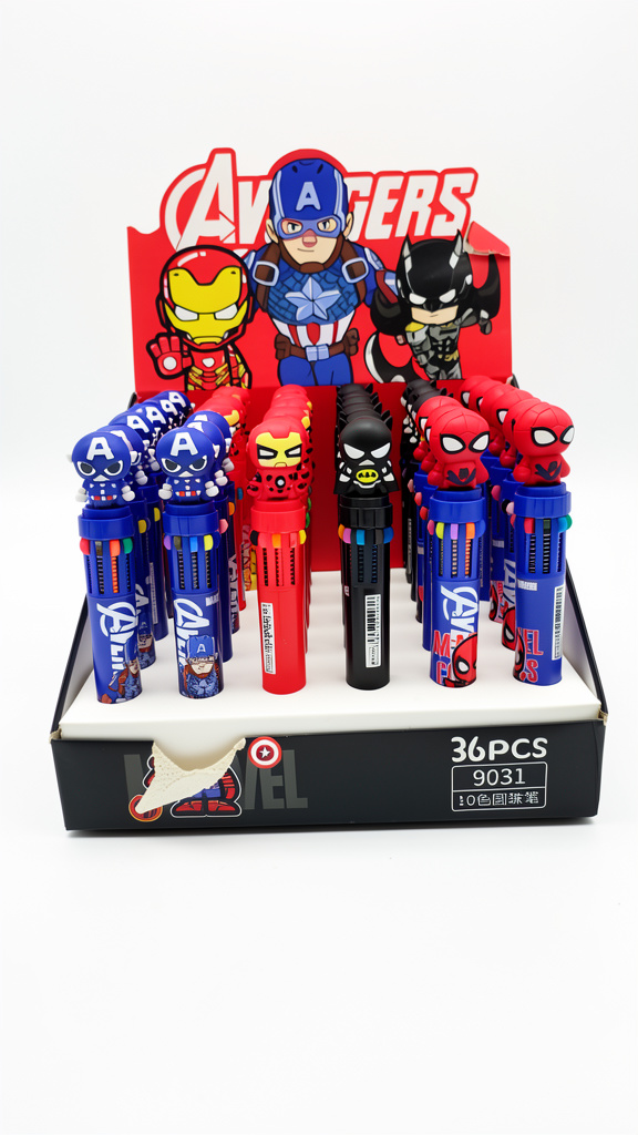 Plumas de 10 colores Avengers Marvel (Men: $20 May: $15 Caj: $13)