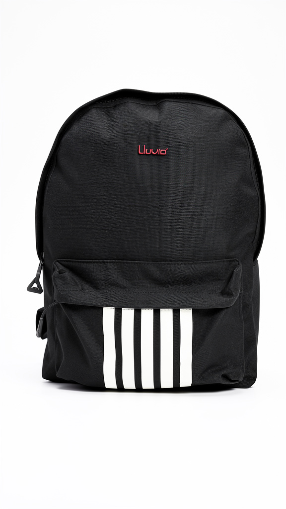 Mochila juvenil Lluvia color negro con rayas blancas