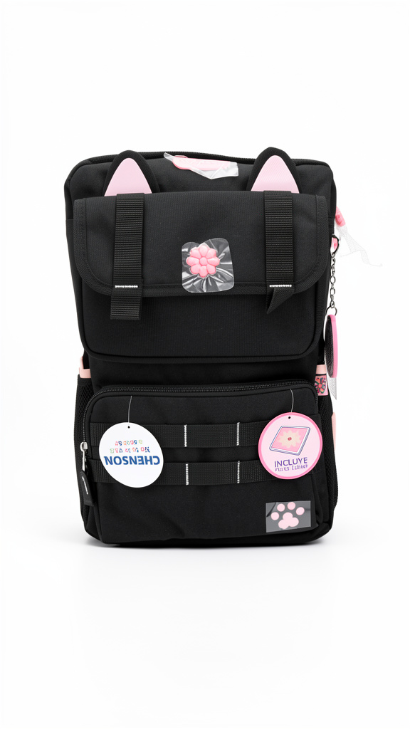 Mochila negra de gato Happy Girl