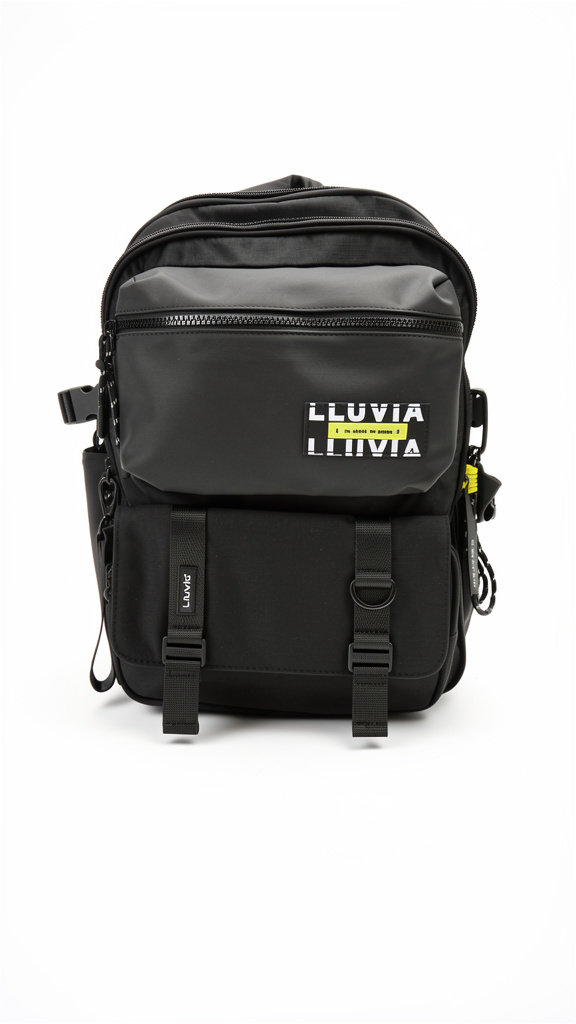 Mochila juvenil Lluvia negra con amarillo
