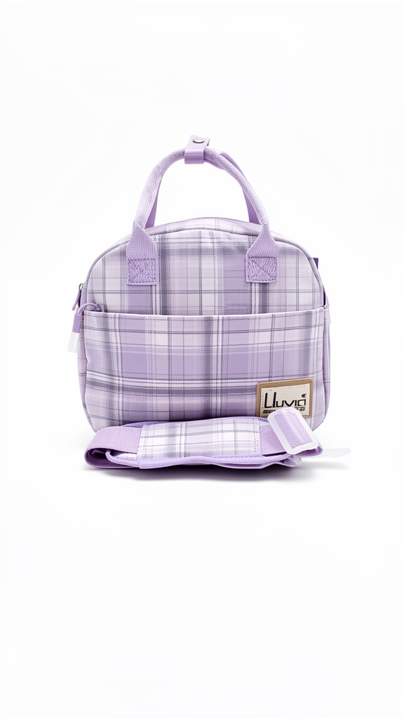 Lonchera morada tipo escocés
