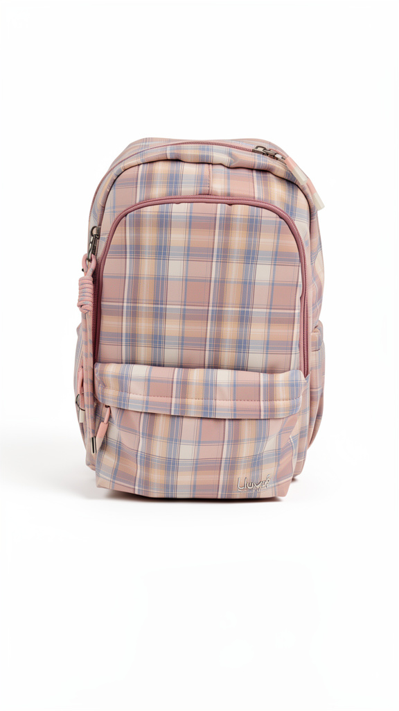Mochila primaria Rosa tipo escocés
