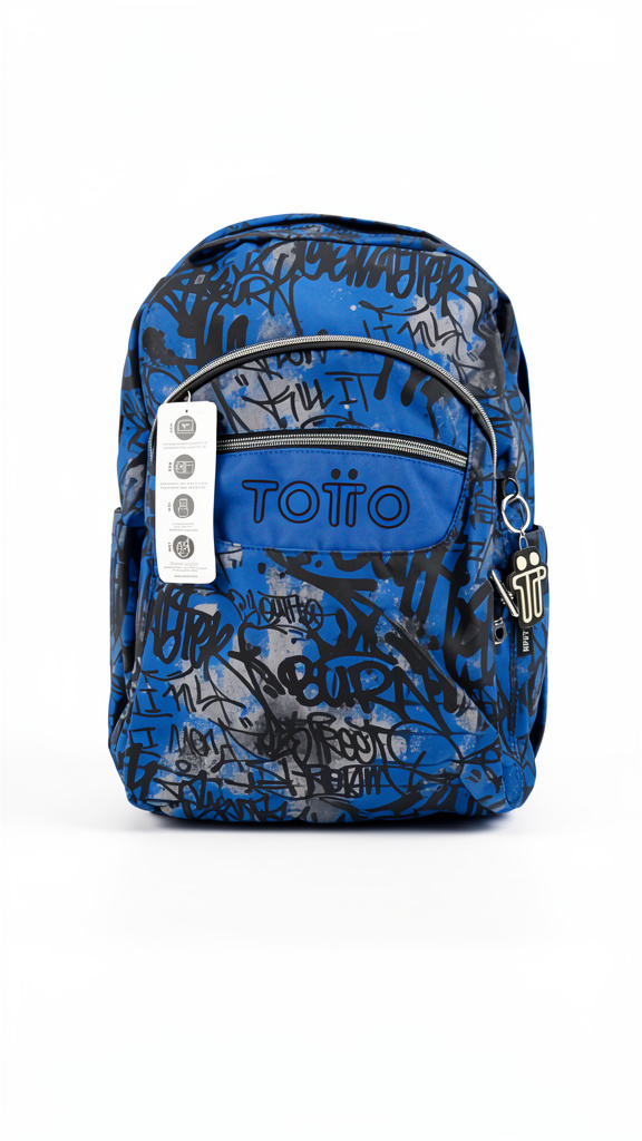 Mochila juvenil Totto azul grafiti