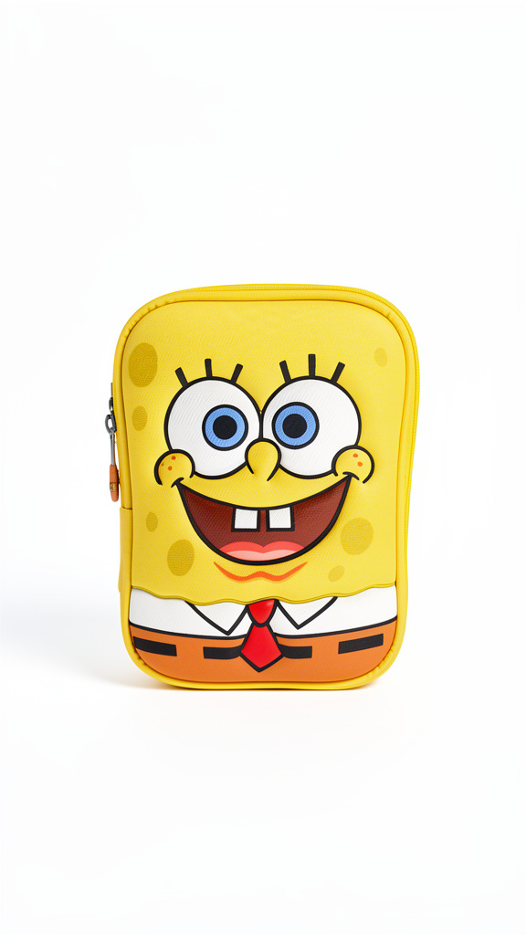 Lapicera de Bob Esponja color amarillo tipo organizador