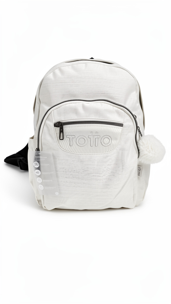Mochila Totto blanca con brillos