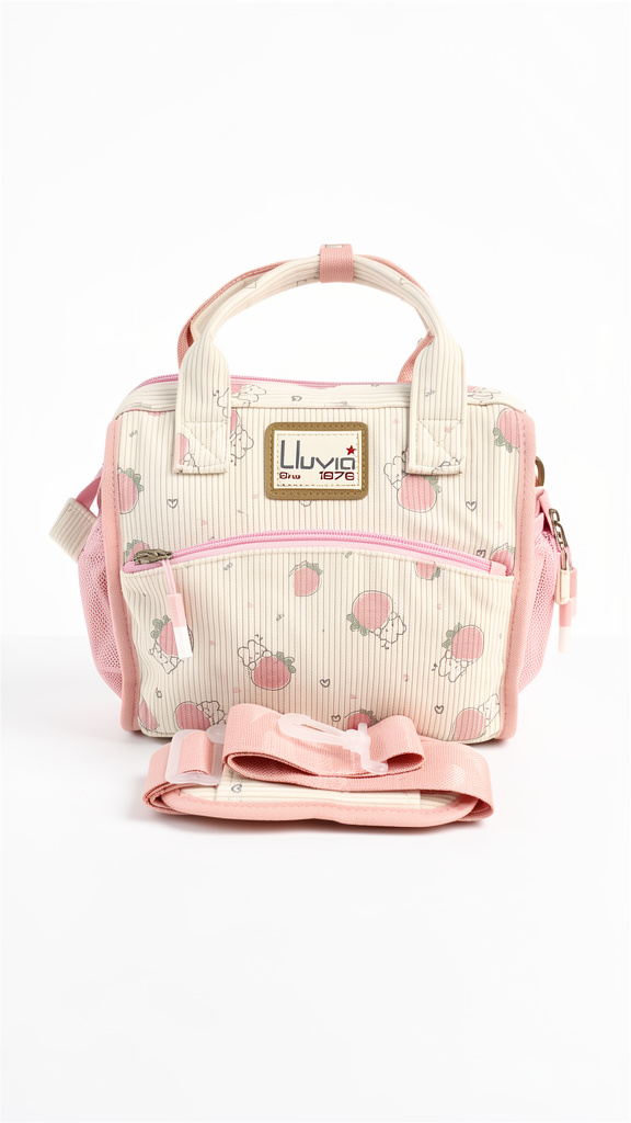 Lonchera blanca con fresas tipo bolsa