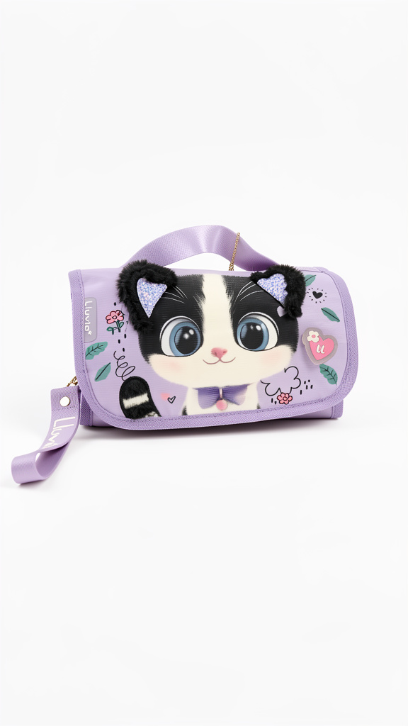 Lapicera Lluvia tipo organizador color morado de gato