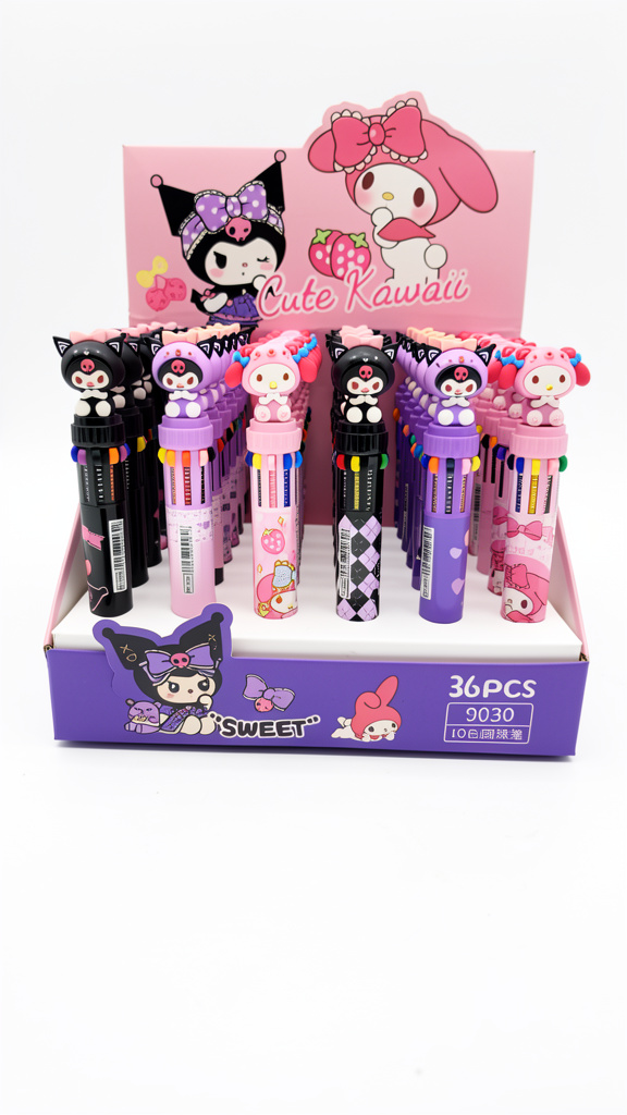 Plumas de 10 colores Kuromi y My melody (Men: $20 May: $15 Caj: $13)