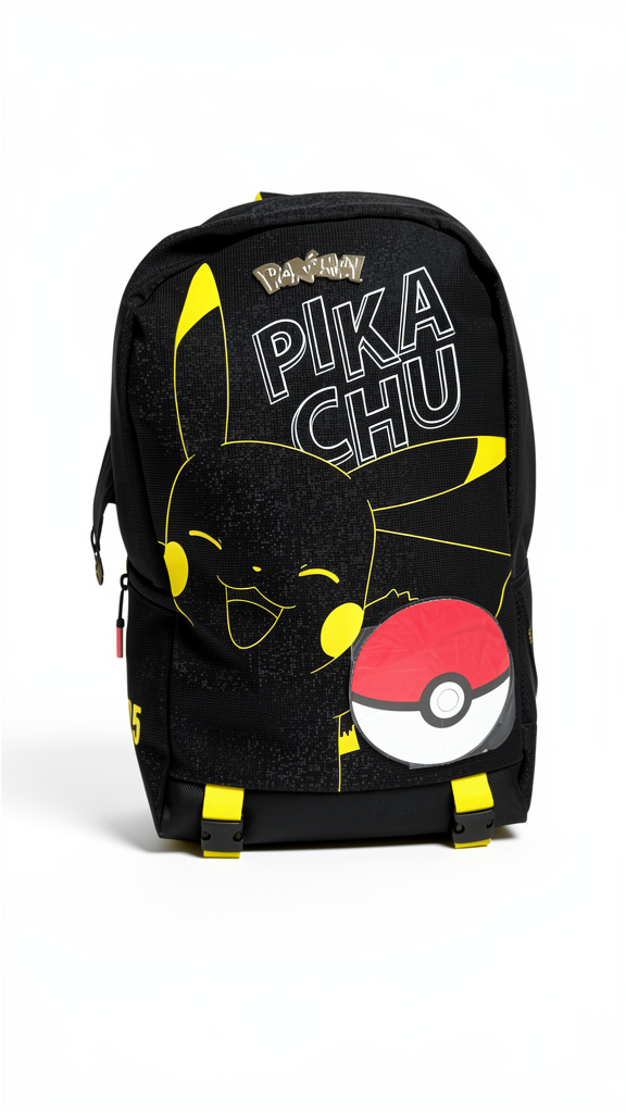 Mochila juvenil de Pikachu Pokemon negro con amarillo