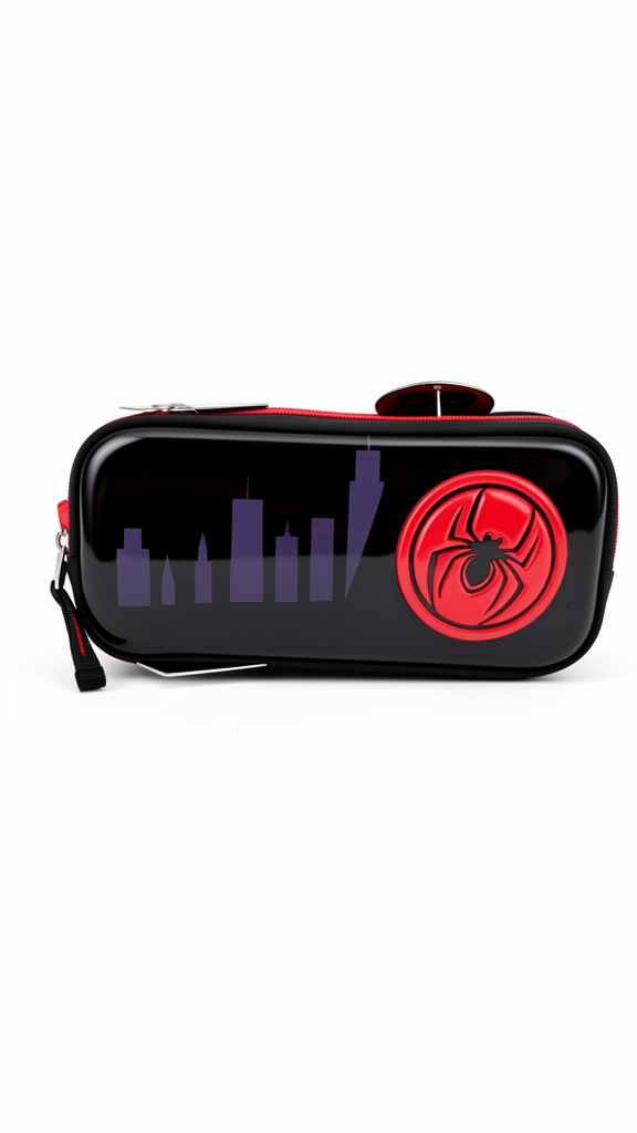 Lapicera chenson de spiderman negro con rojo